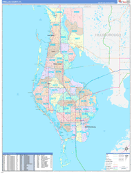 Pinellas County, FL Wall Map Color Cast Style 2023
