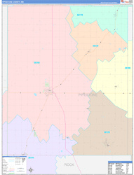 Pipestone County, MN Wall Map Color Cast Style 2024