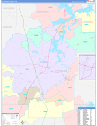 Pittsburg County, OK Wall Map Color Cast Style 2024