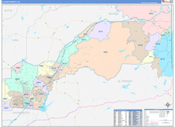 Placer County, CA Wall Map Color Cast Style 2026