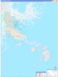 Plaquemines Parish (County) ColorCast Wall Map