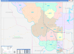 Platte County, MO Wall Map Color Cast Style 2024