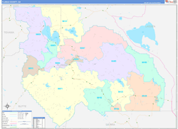 Plumas County, CA Wall Map Color Cast Style 2024
