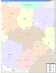 Pocahontas County, IA Wall Map Color Cast Style 2024