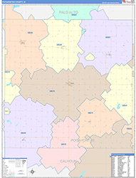 Pocahontas County, IA Wall Map Color Cast Style 2026
