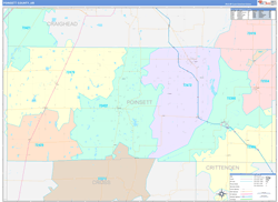 Poinsett County, AR Wall Map Color Cast Style 2024
