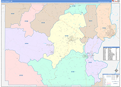 Polk County, OR Wall Map Color Cast Style 2026