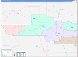 Pondera County, MT Wall Map Color Cast Style 2026