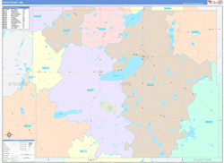 Pope County, MN Wall Map Color Cast Style 2024