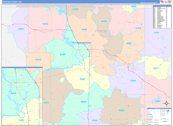 Portage County, WI Wall Map Color Cast Style 2024