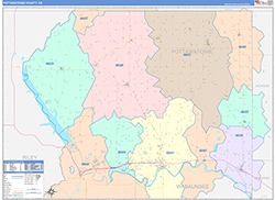 PottawatomieCounty, KS Wall Map Color Cast Style 2026