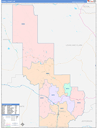 Powell County, MT Wall Map Color Cast Style 2026