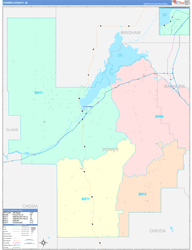 Power County, ID Wall Map Color Cast Style 2024