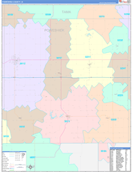 Poweshiek County, IA Wall Map Color Cast Style 2024