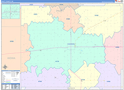 Pratt County, KS Wall Map Color Cast Style 2026