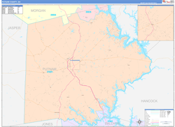 Putnam County, GA Wall Map Color Cast Style 2024