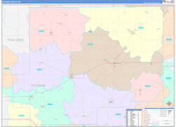 Putnam County, OH Wall Map Color Cast Style 2024