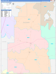 Quitman County, MS Wall Map Color Cast Style 2024