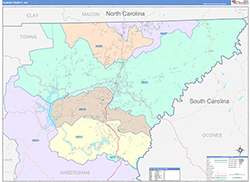 Rabun County, GA Wall Map Color Cast Style 2026