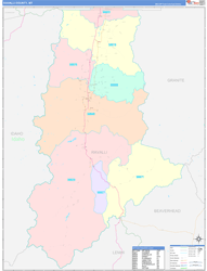 Ravalli County, MT Wall Map Color Cast Style 2023