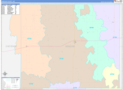Rawlins County, KS Wall Map Color Cast Style 2024