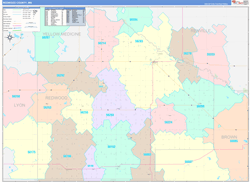 Redwood County, MN Wall Map Color Cast Style 2024