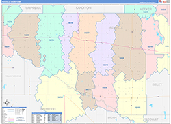 Renville County, MN Wall Map Color Cast Style 2026