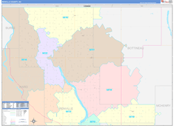 Renville County, ND Wall Map Color Cast Style 2023