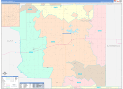 Richland County, IL Wall Map Color Cast Style 2024