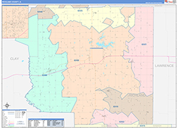Richland County, IL Wall Map Color Cast Style 2026