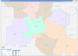 Richland County, MT Wall Map Color Cast Style 2024