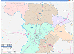 Richmond County, NC Wall Map Color Cast Style 2026