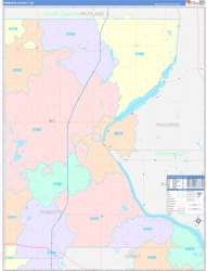 Roberts County, SD Wall Map Color Cast Style 2024