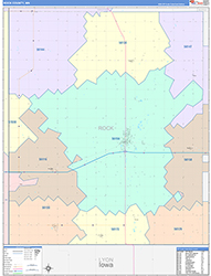 Rock County, MN Wall Map Color Cast Style 2026