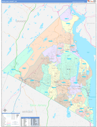 Rockland County, NY Wall Map Color Cast Style 2024