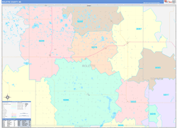 Rolette County, ND Wall Map Color Cast Style 2023