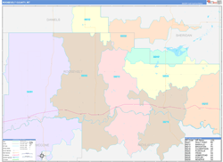 Roosevelt County, MT Wall Map Color Cast Style 2023