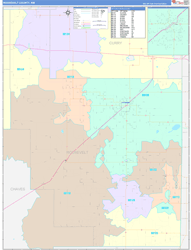 Roosevelt County, NM Wall Map Color Cast Style 2024