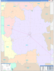 Rush County, IN Wall Map Color Cast Style 2024