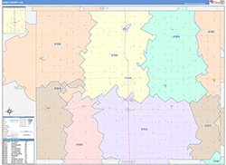 Rush County, KS Wall Map Color Cast Style 2026