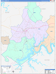 Russell County, KY Wall Map Color Cast Style 2026