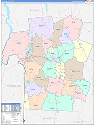 Rutland County, VT Wall Map Color Cast Style 2026
