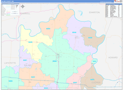 Saline County, MO Wall Map Color Cast Style 2024