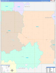 Sanborn County, SD Wall Map Color Cast Style 2024