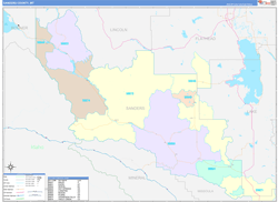 Sanders County, MT Wall Map Color Cast Style 2024