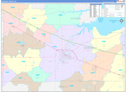 Sandusky County, OH Wall Map Color Cast Style 2024