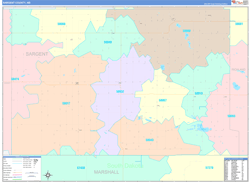 Sargent County, ND Wall Map Color Cast Style 2023