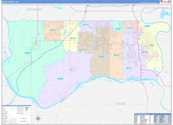 Sarpy County, NE Wall Map Color Cast Style 2023