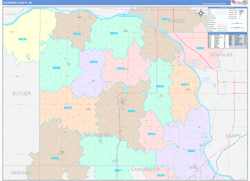 Saunders County, NE Wall Map Color Cast Style 2024