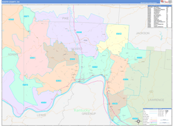 Scioto County, OH Wall Map Color Cast Style 2023